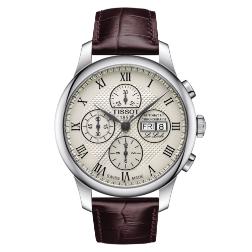 Tissot Le Locle 42.3 Valjoux Chronograph Stainless Steel / Ivory / Strap